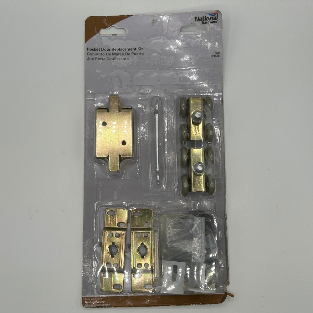 National Hardware V150 N236-023 Pocket Door Replacement Kit Satin Brass Tone NEW